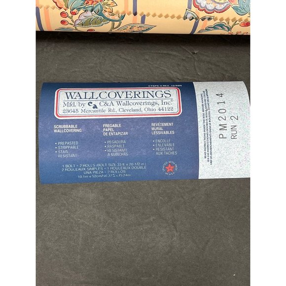 Vintage Prepasted Strippable Double Roll C&A Wallcoverings Inc. Shabby Chic Pink - Picture 5 of 9